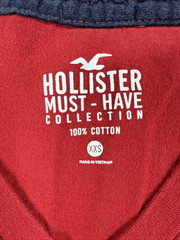 Hollister Men’s Must-Have Collection 100% Cotton V-Neck T-Shirt Red Size XXS