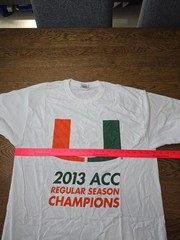 Miami Hurricanes Basketball 2013 ACC Regular Season Champions Tshirt XL