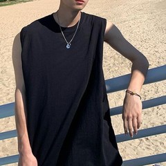 Fashion Vacation Daily Men’s Vest Summer Tank Solid Tops Casual Slight Stretch