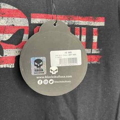 Black Skull Red White And Blue USA Flag Mens Medium Black Tshirt