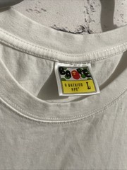 A BATHING APE Baby Milo Store Art T-Shirt Rare White Tee Large BAPE