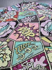 NWOT OH SNAP MENS SHIRT COMIC RHINESTONE STRETCH L MULTICOLOR – RAVE DANCE PARTY