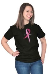 Hope Breast Cancer Pink Ribbon Strong Fight Womens Graphic Crewneck T Shirt Tee
