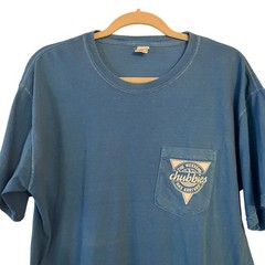 Chubbies Blue Cotton T-shirtș “The Weekend Has Begun” Mens Large Beachy