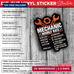 (3Pcs-3″) Mechanic Hourly Rates Sticker Labor Mechanic Sticker Funny Mechanic Wa