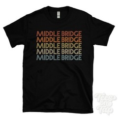 MIDDLE BRIDGE REPEATED RETRO STYLE T-SHIRT mens & womens uk place name gift