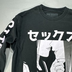 Bad Habits Spencers Long Sleeve T-Shirt Medium Black Graphic Alt Streetwear