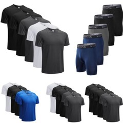 Men’s 5 Pack Short Sleeve Athletic T-Shirts Workout Gym Running Quick Dry