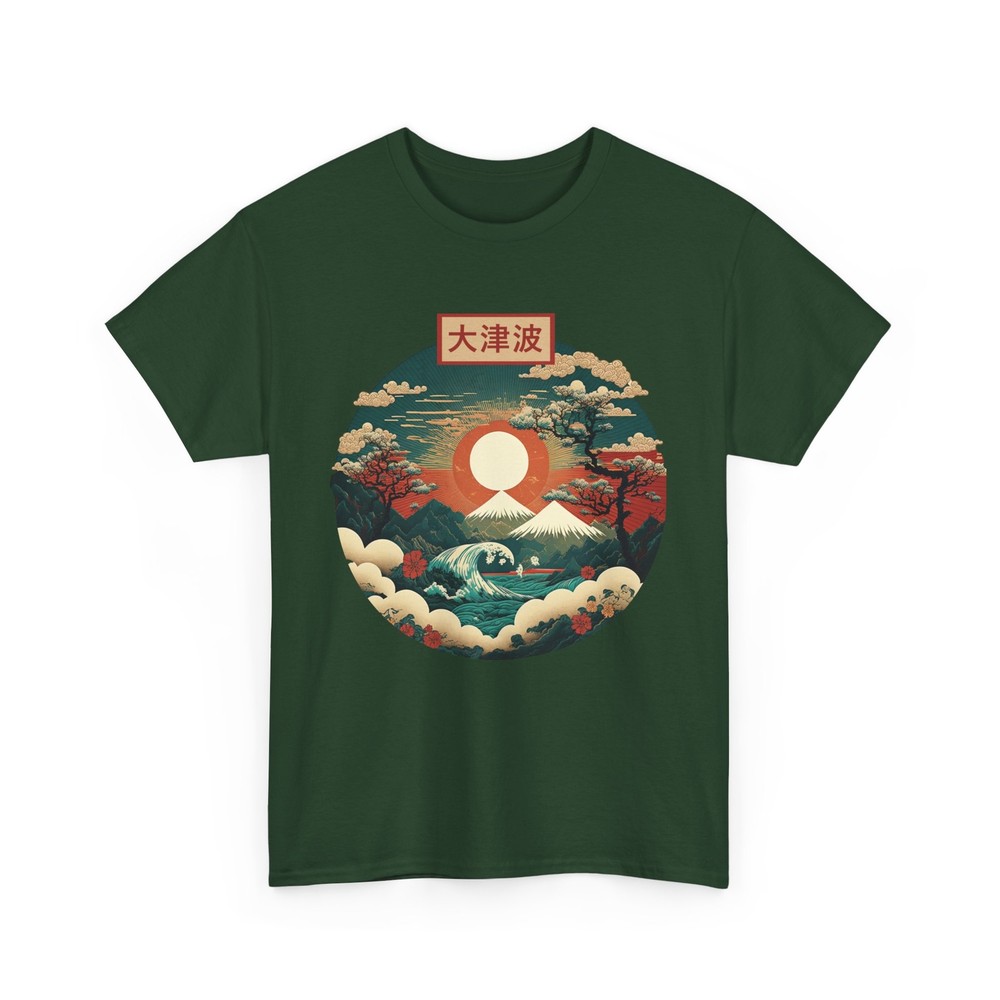 Japanese Art Shirt, Japanese Culture Lovers Shirt, Japanese Red Sunset Shirt