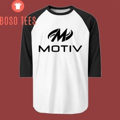 Motiv Bowling Ball Men’s Raglan Black Size S to 2XL