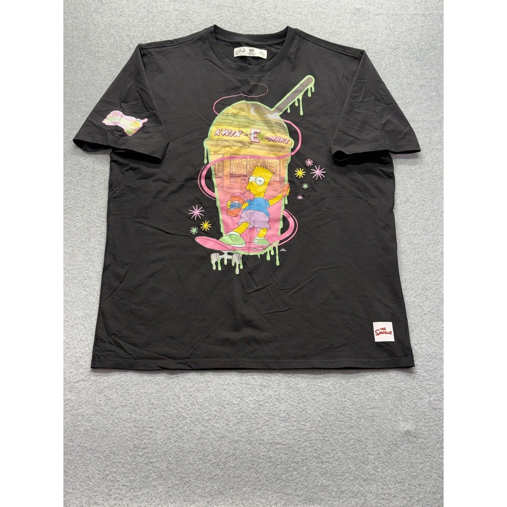 The Simpsons Bart Kwik-E-Mart Squishee Graphic T-Shirt Black Mens 2XL
