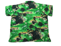 Vintage Rina Hawaiian Button Shirt Bahamas Tropical Islands Mens XXL Terivoile