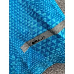 Nike Running Shirt Mens Sz XL Dri-FIT Blue Geometric Triangle Pattern Tee
