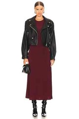 All Saints L/S Maxi Dress Womens Orchid Red Katlyn Designer Viscose Stretch