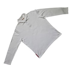 “Prada White LS Stretchable Polo Shirt Red Logo Patch”