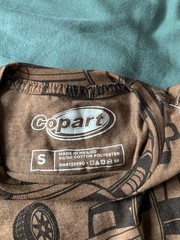 Copart T Shirt Men’s Size Small Tow Trucks Cars Autos All Over Print Barely Worn