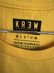 KREW Yellow Pocket T-Shirt Medium Skate Streetwear Rare Graphic Tee