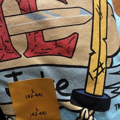 Adventure Time with Finn & Jake Men’s Blue Cartoon Graphic Tee T-Shirt Sz Large