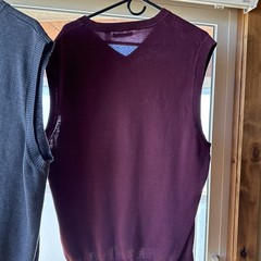 Vintage 90s Mossimo (XXL) – Burgandy/ Claiborne(XL) Gray Sweater Vests LOT of 2