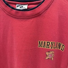 Russell Maryland Terrapins Testudo Double-Sided Embroidered Tee XL Red Black