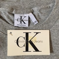 CALVIN KLEIN JEANS Men NWT Size L-XL Smokey Gray Short Sleeve Graphic T-Shirt