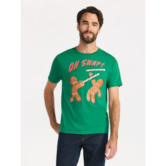 Holiday Time Christmas Men’s Oh Snap Graphic Tee , Green Size 2XL