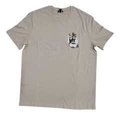 Express Short Sleeve Soft Comfortable Crew Neck Graphic Tee Medium Khaki