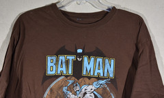 Vintage Batman Men’s T-Shirt Brown DC Comics – Blue/Gray Batman – Size XL XLarge