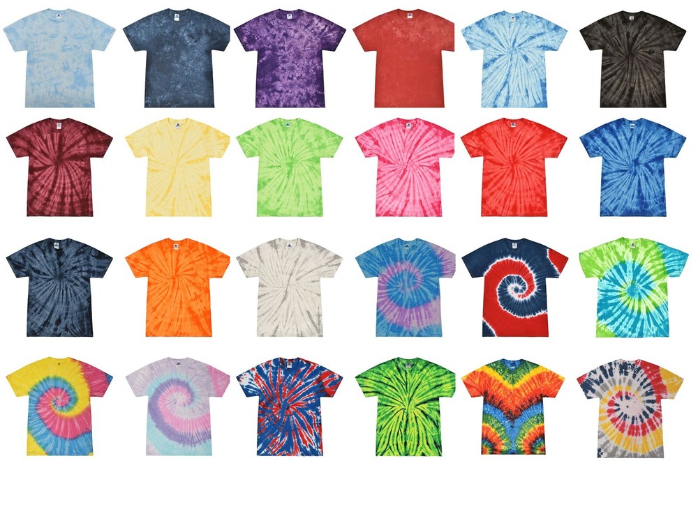 Tie Dye T-Shirts Multi-Color Adult XL 100% Cotton Colortone