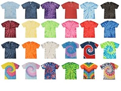 Tie Dye T-Shirts Multi-Color Adult XL 100% Cotton Colortone