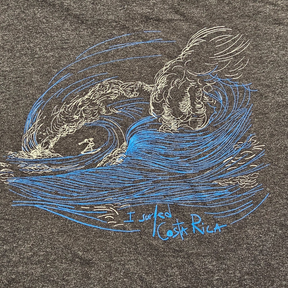I Surfed Costa Rica Gray Short Sleeve Cotton T-Shirt Men’s S