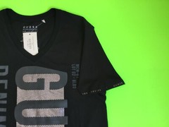 GUESS Los Angeles Mens Short Sleeve T-Shirt Size SMALL Black w/Silver Cotton NEW