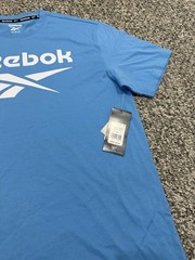 Reebok Mens Identity 100% Cotton Tee Shirt – Recovery Blue- Medium -Brand NWT!