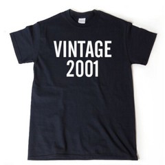 Vintage 2001 T-shirt Funny Birthday 2001 Birthday Short Sleeve Tee Shirt
