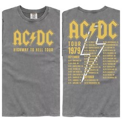 ACDC Music Band T-Shirt 1979 Highway To Hell 2 Sided World Tour Rock Music