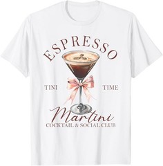 Womens Espresso Martini Social Club Drinking Cocktail T-Shirt