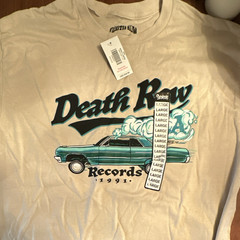Death Row Records Beige Graphic Print Men’s Regular Short Sleeve T-Shirt Large