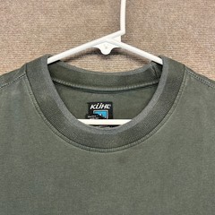 KUHL Kommando Crew Long Sleeve Shirt Men’s Large Green Organic Cotton Arm Pocket