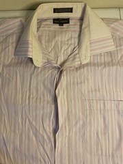 Stacy Adams Dress Shirt 18-36/37 Pink Stripes (C2)