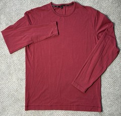 Public Rec Mens Medium Go-To Crew Tee Long Sleeve T Shirt Athletic Pullover Red