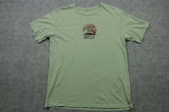 RVCA Balance Of Opposites Shirt Mens Medium Green Crocodile Sunset Graphic Tee