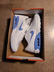 NIB Nike Air Max 90 Golf Men’s 10.5 Waterproof White Royal Pulse HV9305-100 $145