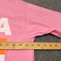 Port & Company Big India Flag Spell Out T Shirt Adult Large Pink Tee