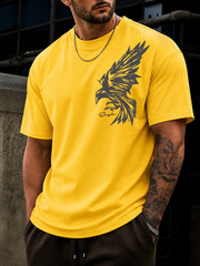 Men’s Eagle Cool Graphic T-Shirt Loose Fit Streetwear Summer Casual Cotton Tee