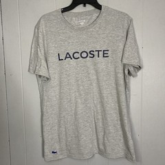 Lacoste Mens T Shirt Medium Heathered Grey Soft Feel M 21×28 Sleepwear