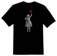 Create art girl heart black or white tee
