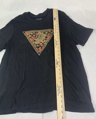 Guess LOS ANGELES Black Gold Foil Triangle Logo Graphic T-Shirt XXL