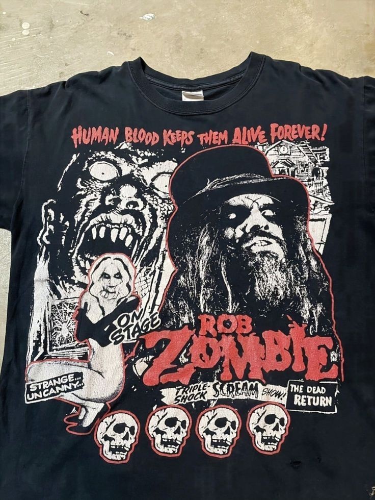 2005 Rob Zombie Retro Style Black Unisex Tshirt BL440