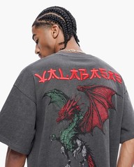 Valabasas Men Kaen Boxy Oversize Tee Dark Grey