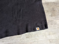 Vintage Carhartt K56 Black Waffle Knit Thermal Shirt Mens L Made In USA Workwear